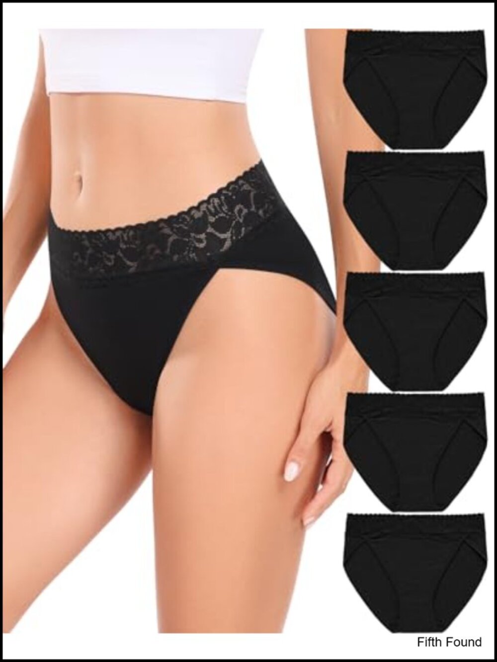 Cotton Bikini Panties High Cut Lace Panty